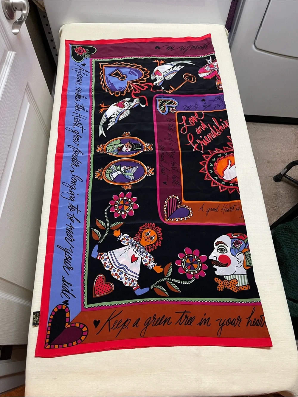 Bob Mackie 40x40 vibrant gorgeous silk scarf